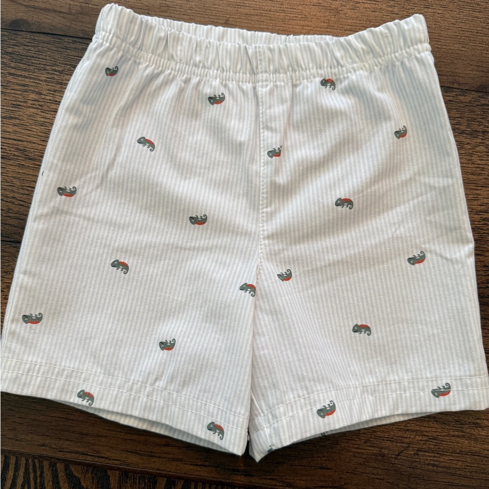 Carter’s 24M Boys Shorts Blue White Stripes Chameleon Print 100% cotton